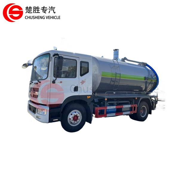 Camión cisterna de succión de aguas residuales de vacío de alta presión Dongfeng 4*2 8cbm 130HP con mejores ventas a la venta