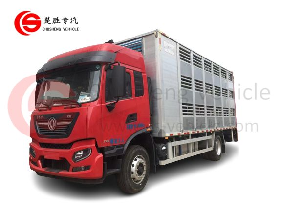 Camión de transporte de aves y ganado Dongfeng 4*2 de 10 toneladas de alta calidad con humidificación por pulverización a la venta