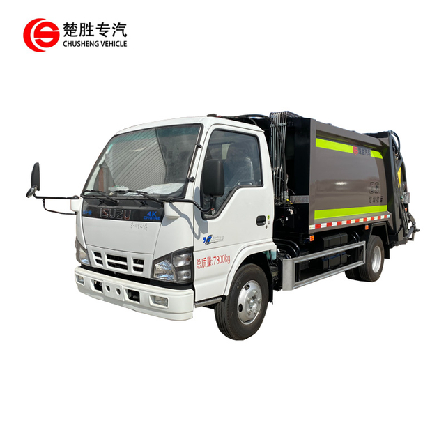 4*2 ISUZU 5-10 toneladas de camión de basura compactador para transporte de Gaebage