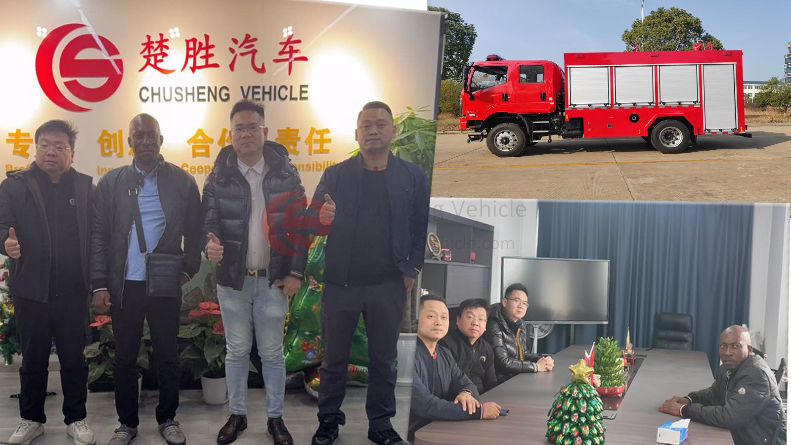 ¡Cooporación exitosa! -El Camión de bomberos de 800 unidades Tri Ring a Azerbaiyán!