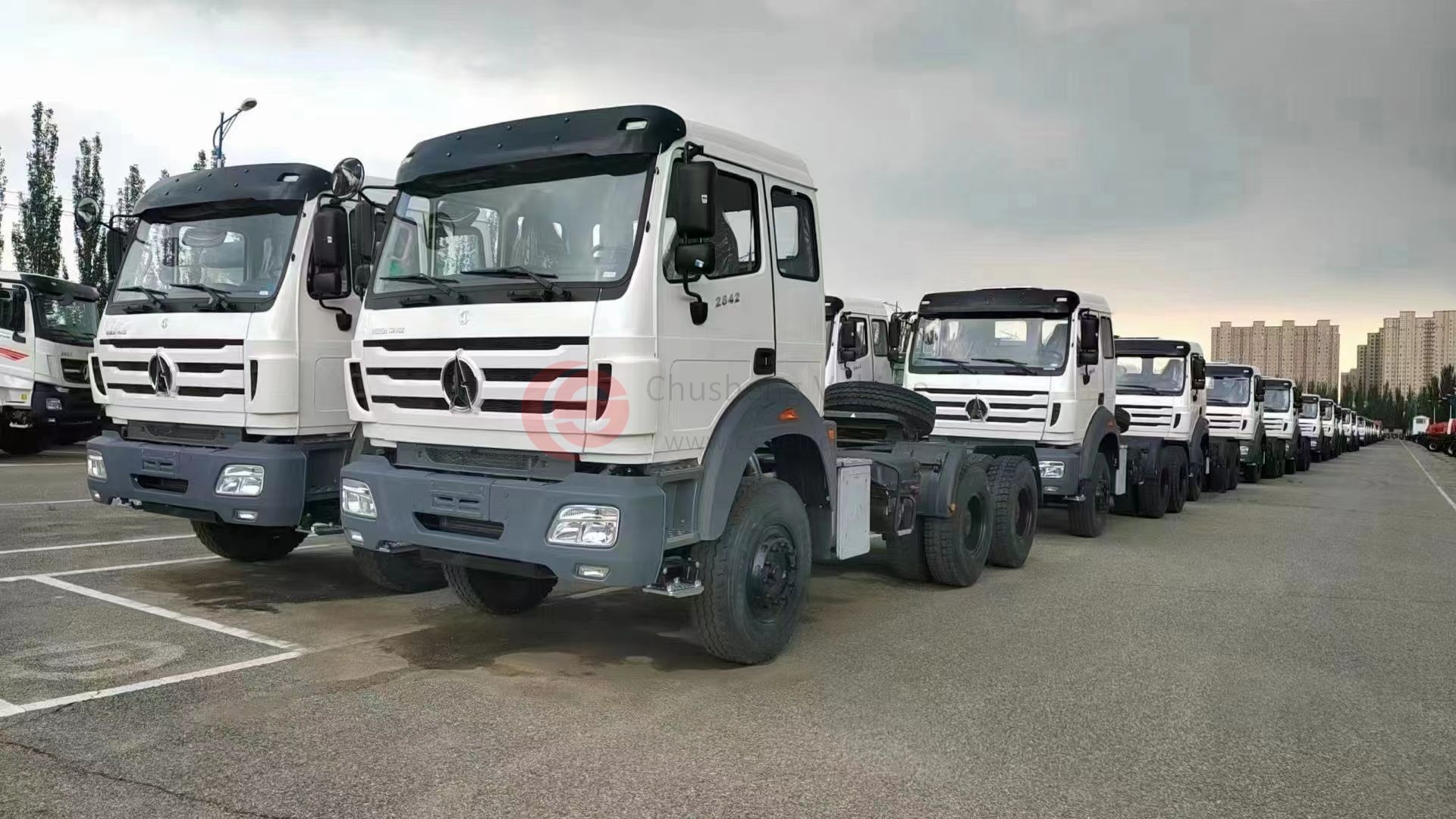 Tina, gerente comercial de vehículos de Chusheng, recibió un nuevo pedido de Argelia: camión tractor BEIBEN 6x4