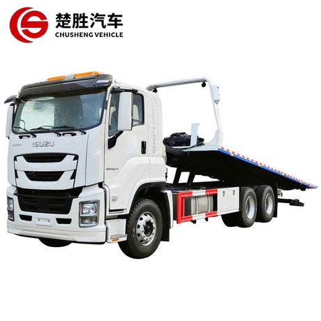 Grúa retroactiva de plataforma plana ISUZU GIGA 6x4 15 toneladas de vehículo de rescate en carretera resistente 